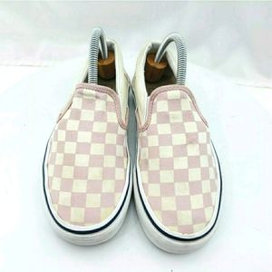 Light lavender checkered vans
